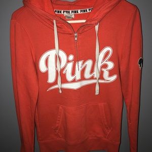 PINK Orange Half-Zip Sweater
